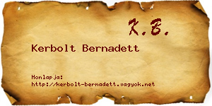 Kerbolt Bernadett névjegykártya