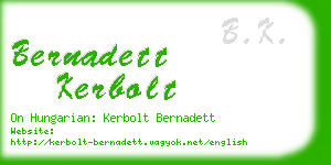 bernadett kerbolt business card